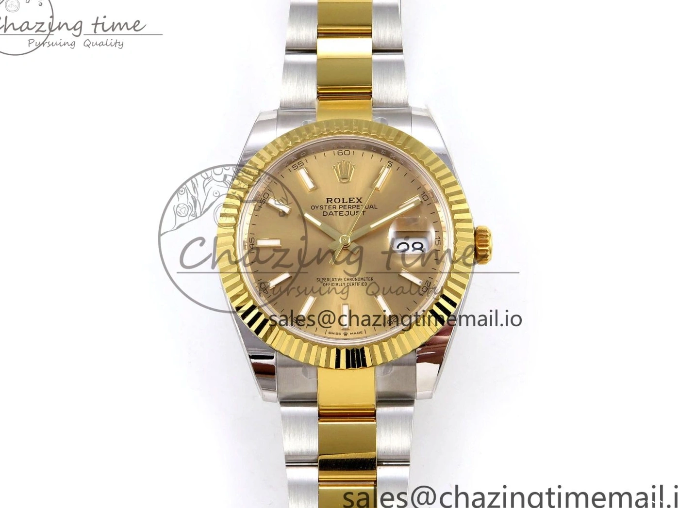 0110 Breathable DateJust 41 SS YG ARF 1:1 Best Edition 904L Steel YG Stick Dial on Oyster Bracelet SH 1260